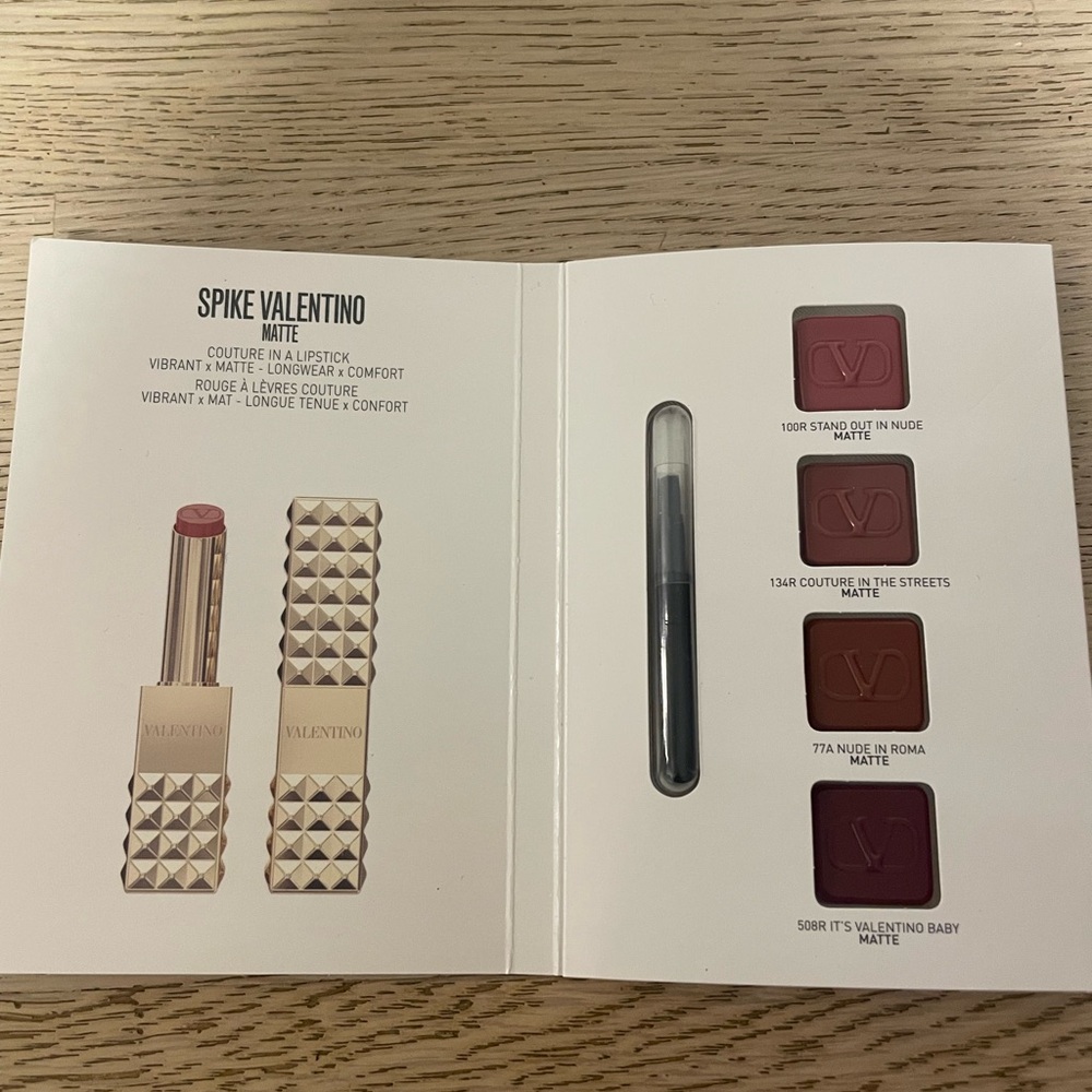 Authentic Valentino Spike Buttery Matte Lip Color Lipstick Card x3; 4x0.4g